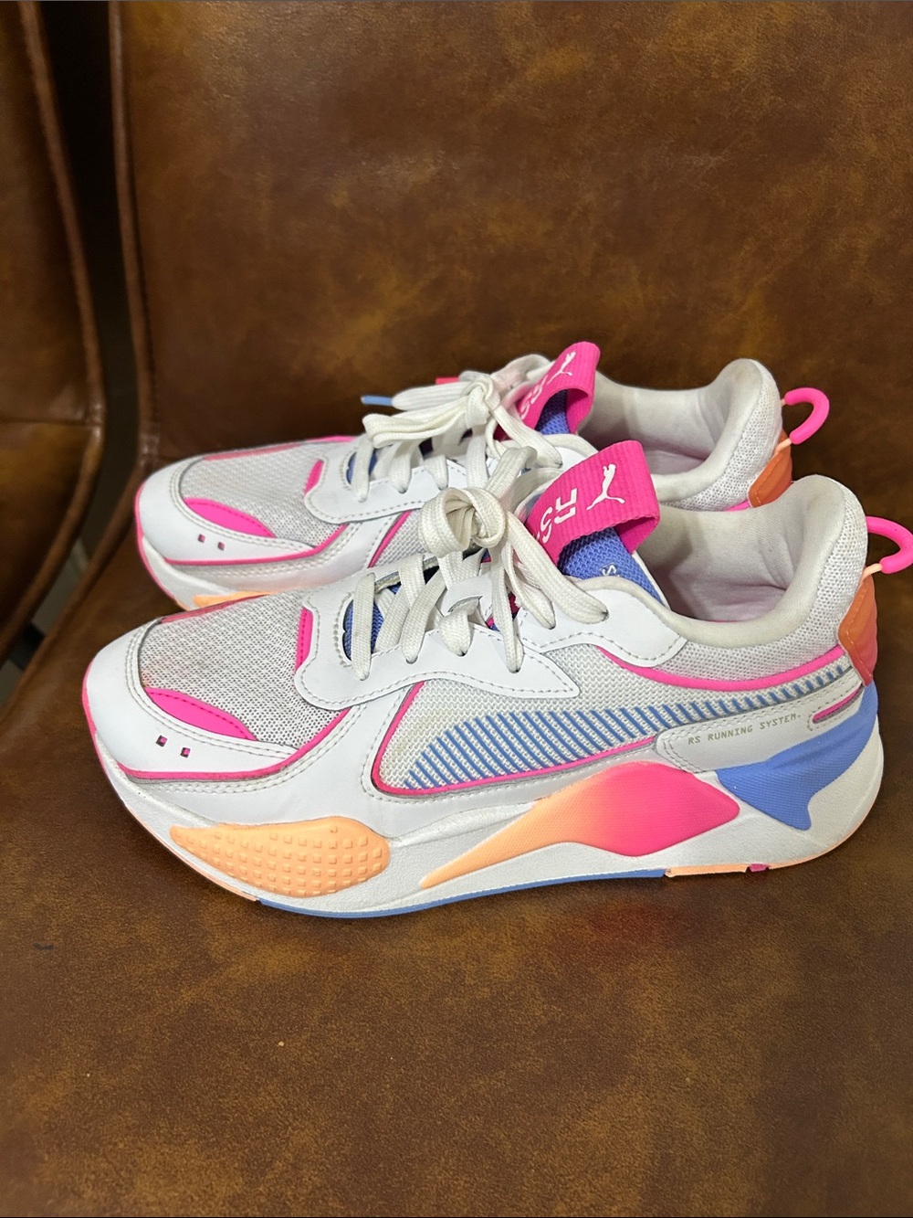 Puma women White Pink & Peach Running Sneakers